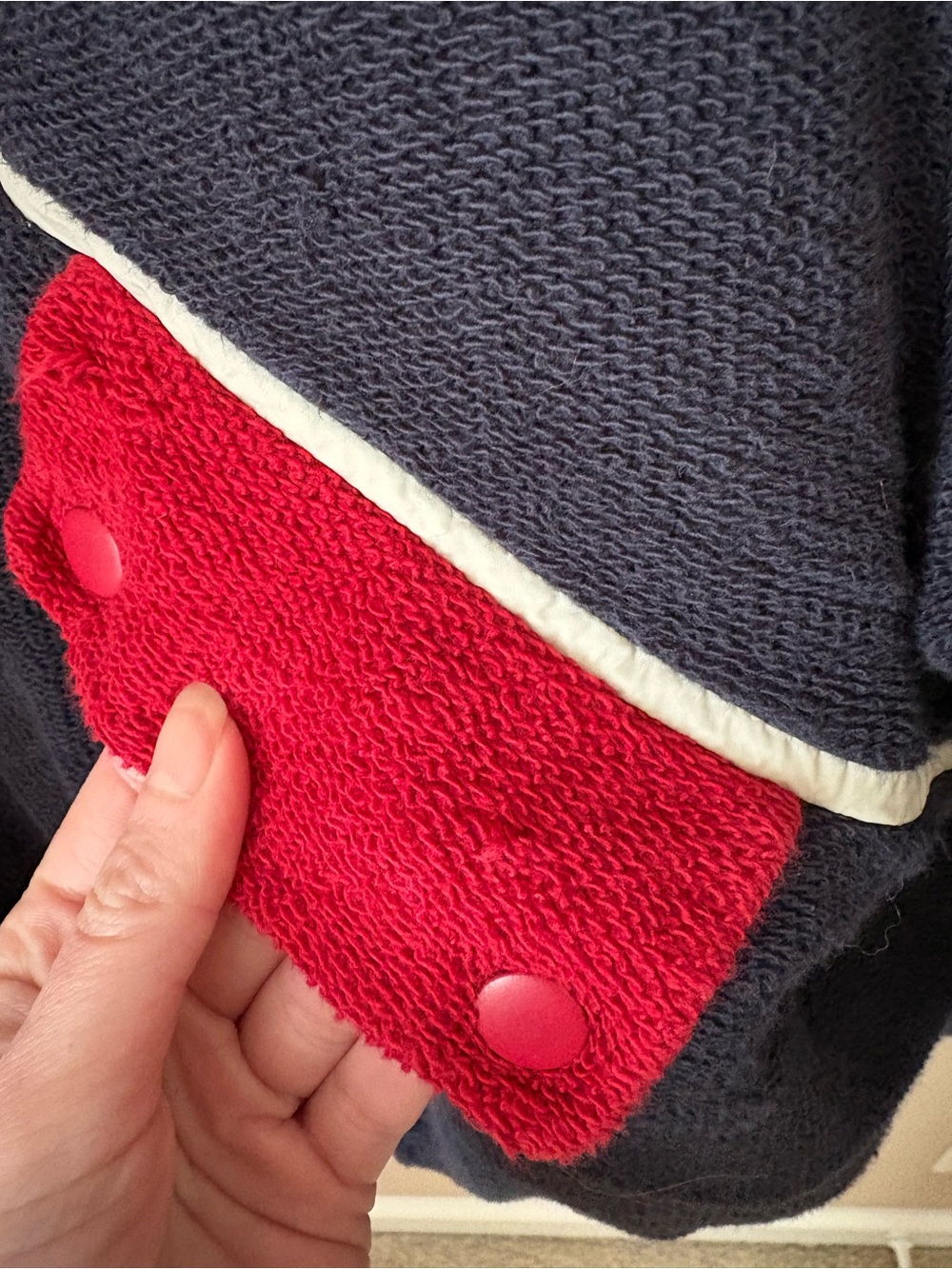 Rumored Navy & Red Pullover French Terry Jacket Sz M - Picture 9 of 12